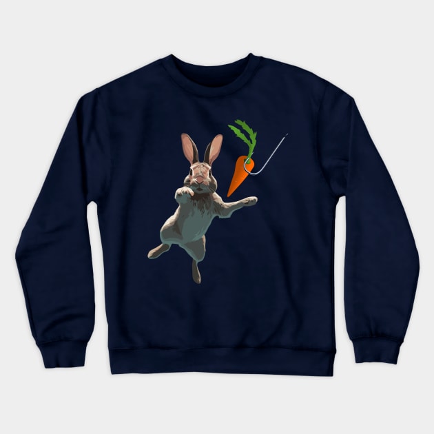 Chasing carrot funny bunny! Crewneck Sweatshirt by YeaLove